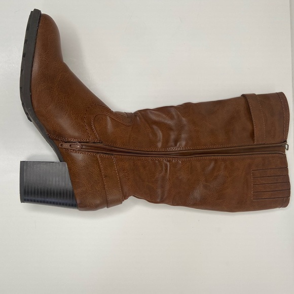 Boots Brown Knee High Womens White Mountain Dover Harness Cognac Size 10 - Picture 8 of 12